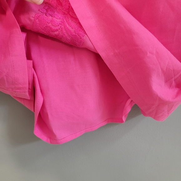 J. Marie Pink Embroidered Women's Peplum Top Womens Size MD New Farmhouse - Picture 4 of 11